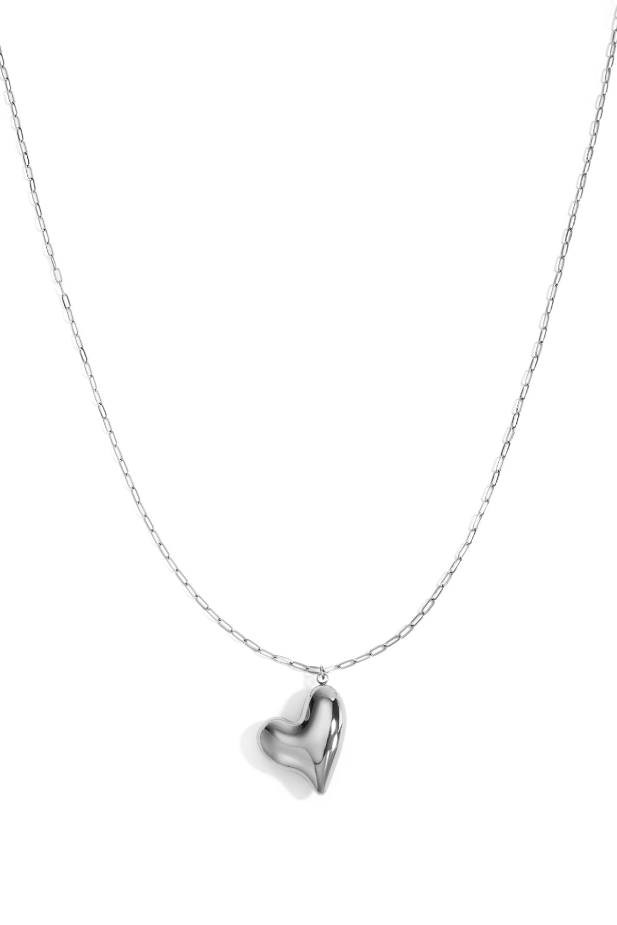 Collane lunghe in acciaio inossidabile con cuore, casual, quotidiane, semplici, gioielli da donna