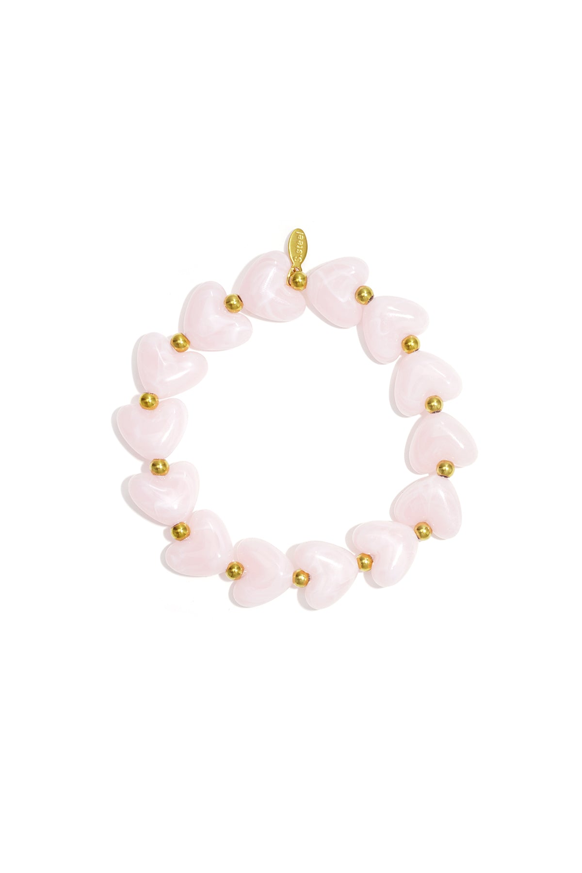 Bracciale elastico con perline a forma di cuore