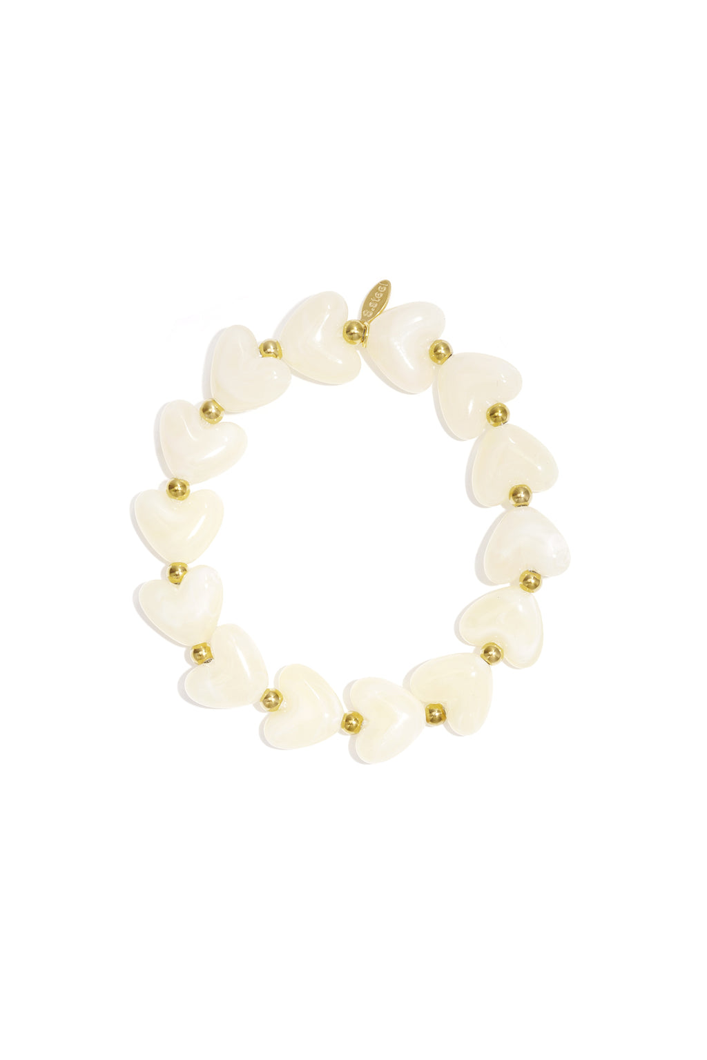 Bracciale elastico con perline a forma di cuore