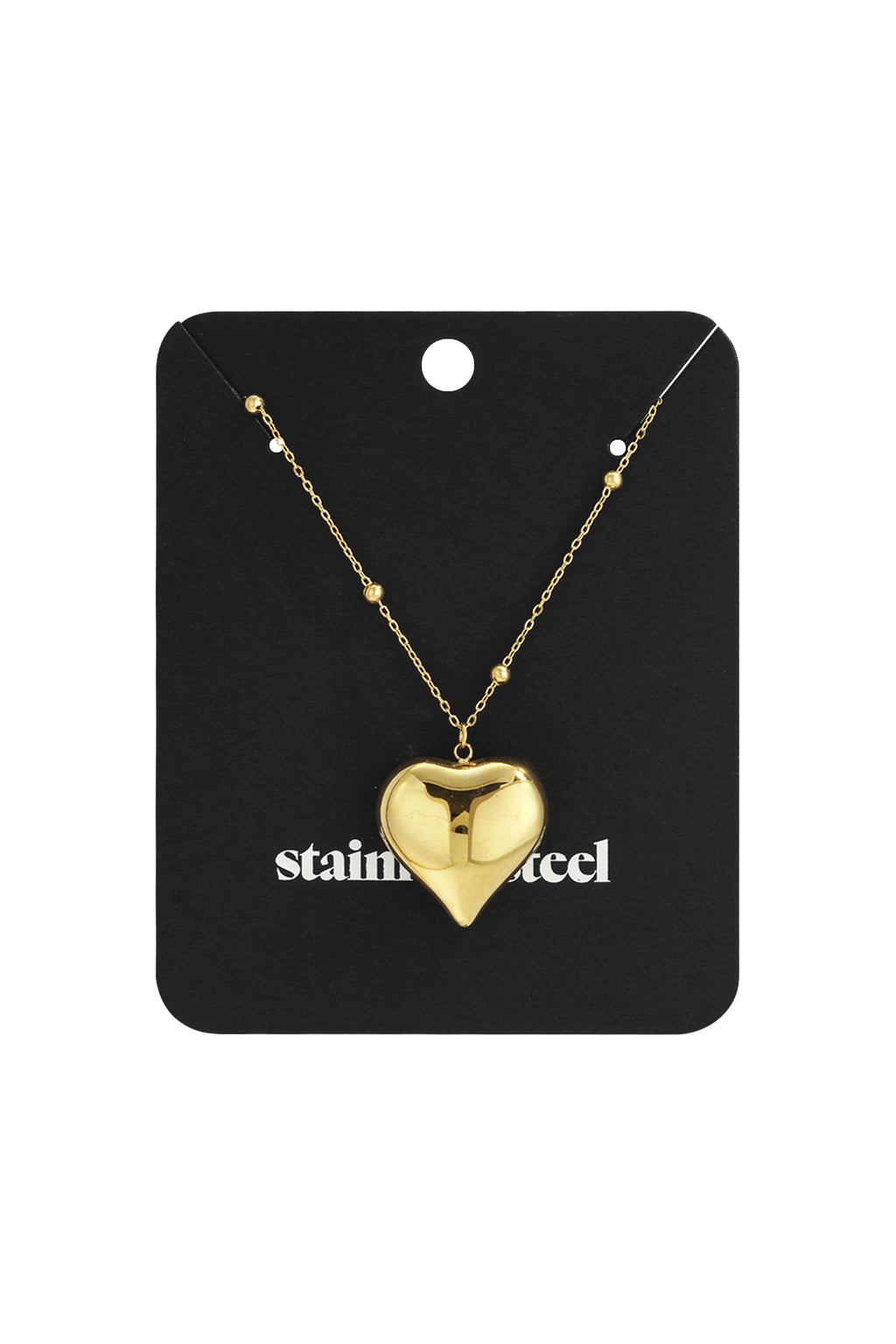 Collane lunghe in acciaio inossidabile con cuore, casual, quotidiane, semplici, gioielli da donna